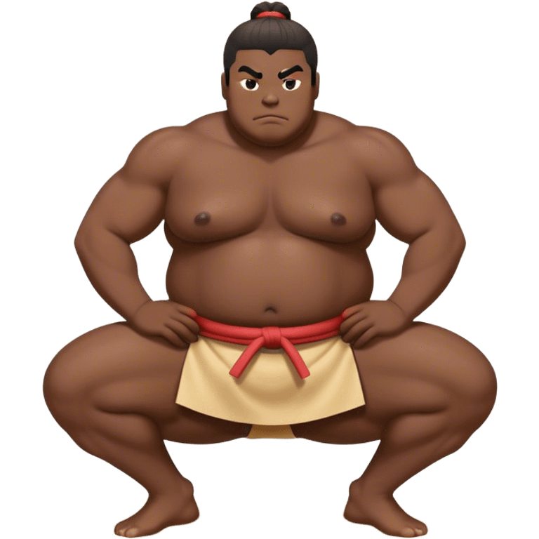 Sumo Wrestling – Cinematic Realistic Sumo Wrestling Scene, featuring a powerful sumo wrestler in traditional mawashi engaged in an intense bout on a sandy dohyo, muscles tensed and sweat glistening under dramatic arena lighting, capturing the raw energy and tradition of the sport. emoji