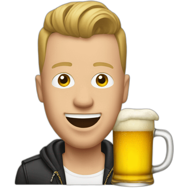 Macklemore with beer emoji