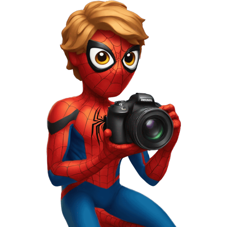 spider man holding a camera emoji