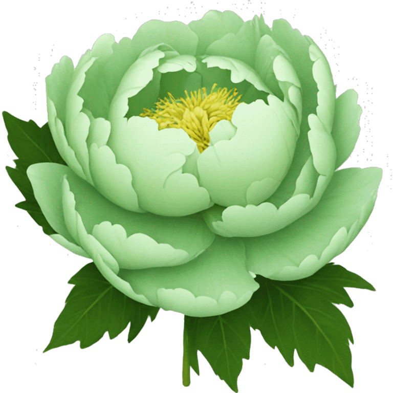 Green halo peony bouquet emoji