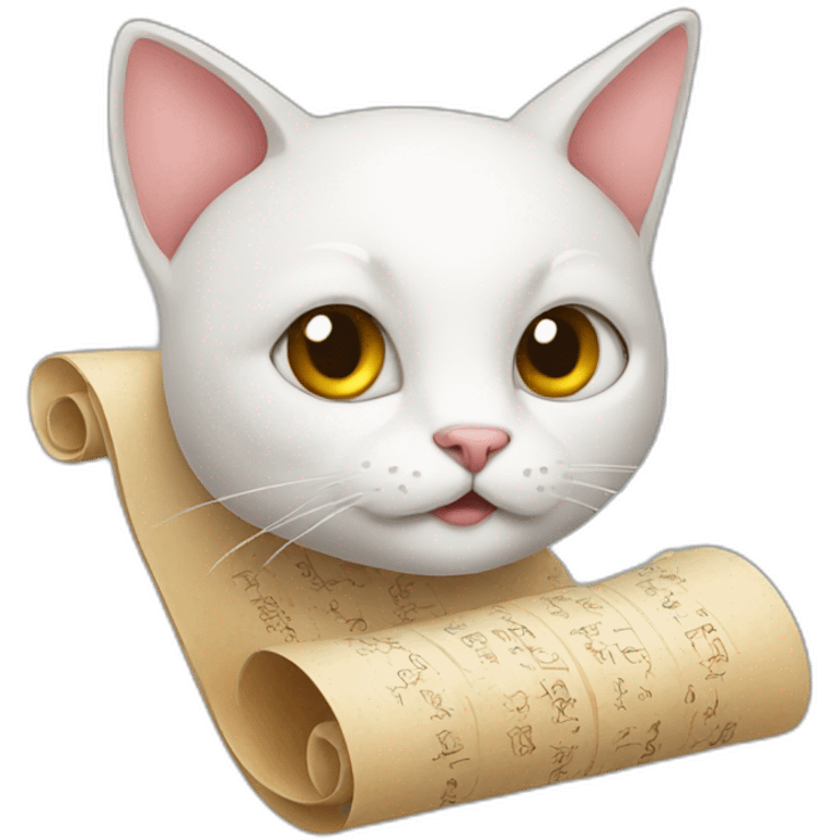 cat with scroll emoji