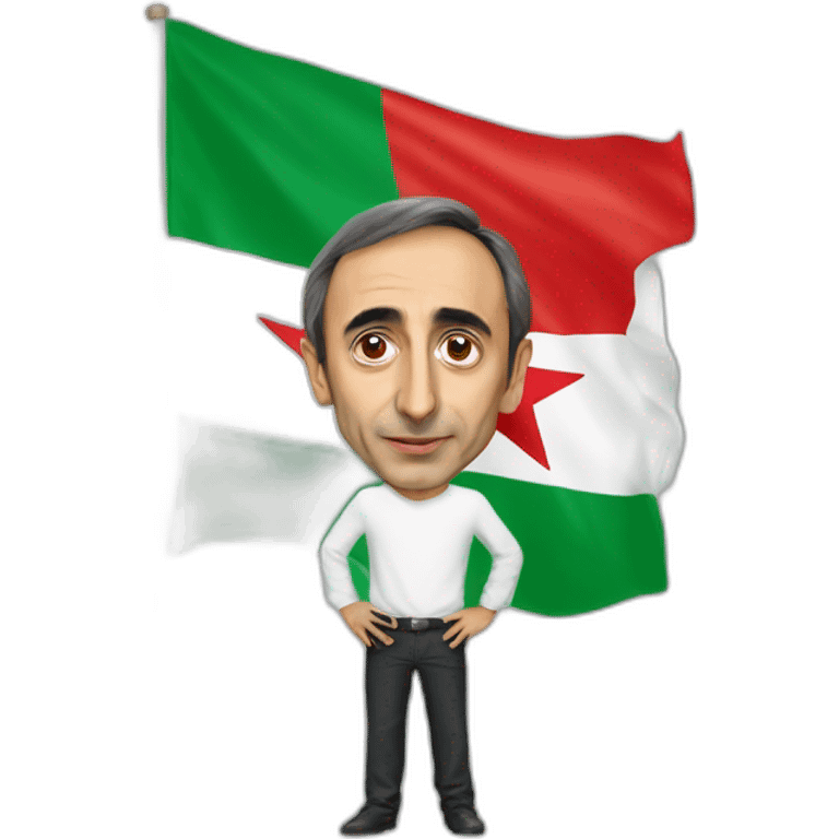 Éric Zemmour avec un drapeau de l'algérie emoji