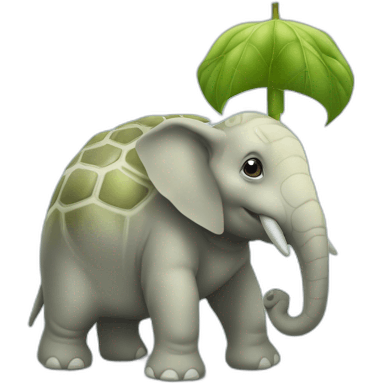 Tortue sur un éléphant emoji