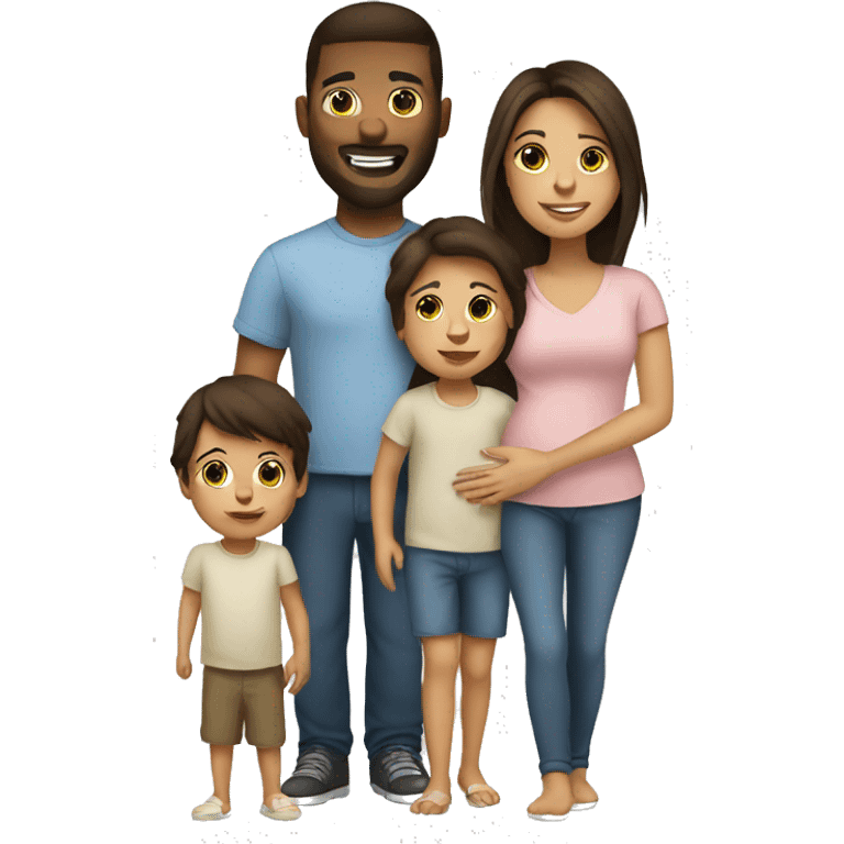 Brunette Family with toddler and baby  emoji