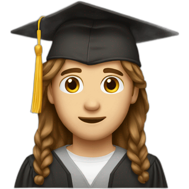 graduate male long Brown hair  emoji emoji