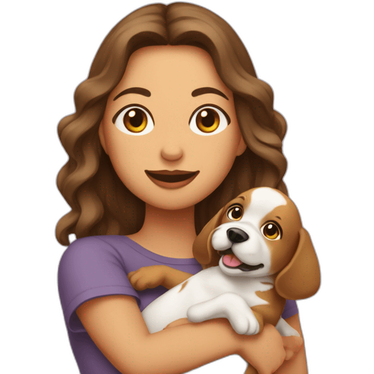 Femme enceinte sur un chien emoji