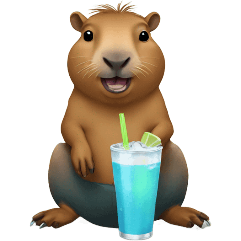 capybara with a drink emoji