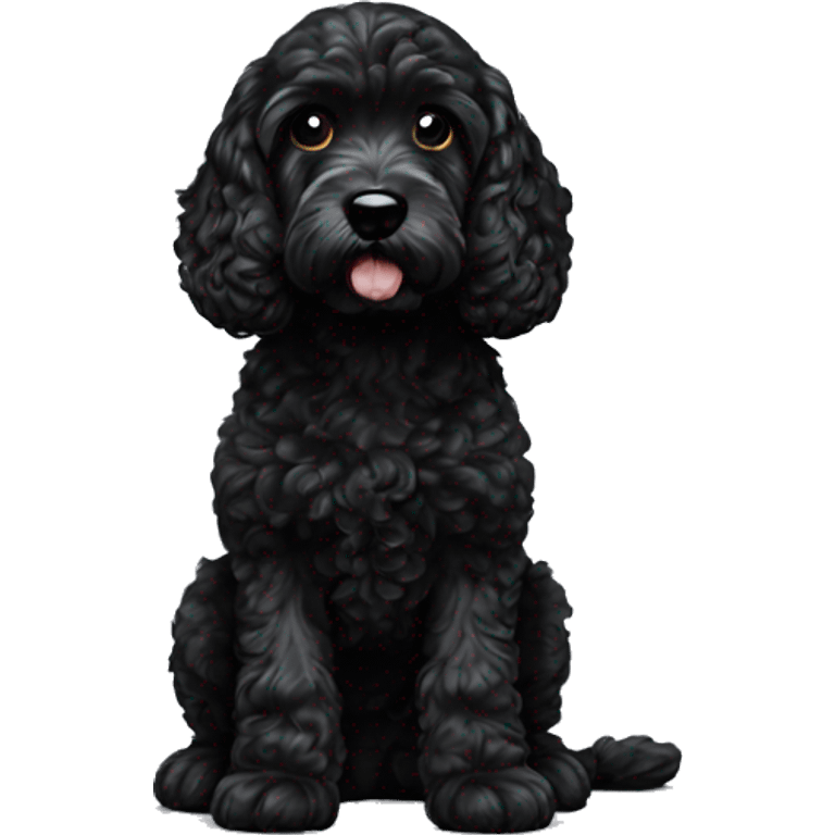 Black cockapoo puppy dog black emoji