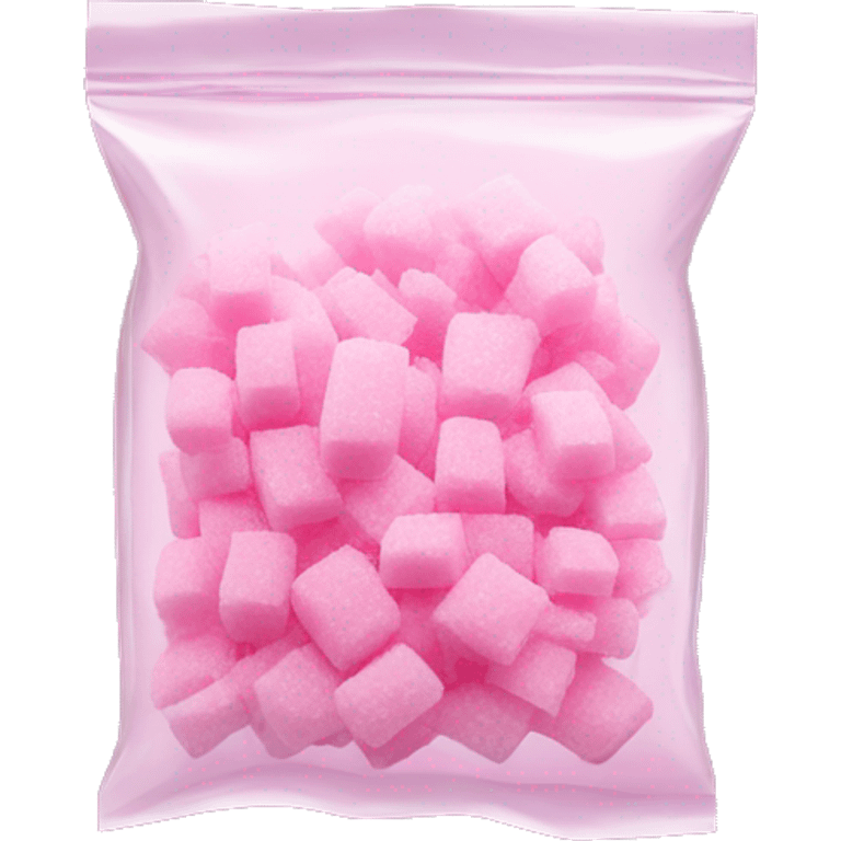 Pink sugar in clear bag emoji