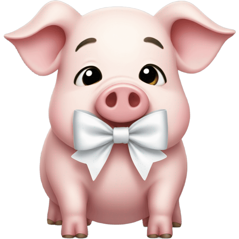 Pig with white bow  emoji