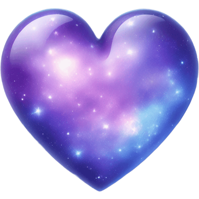 Glass pastel purple blue galaxy heart  emoji