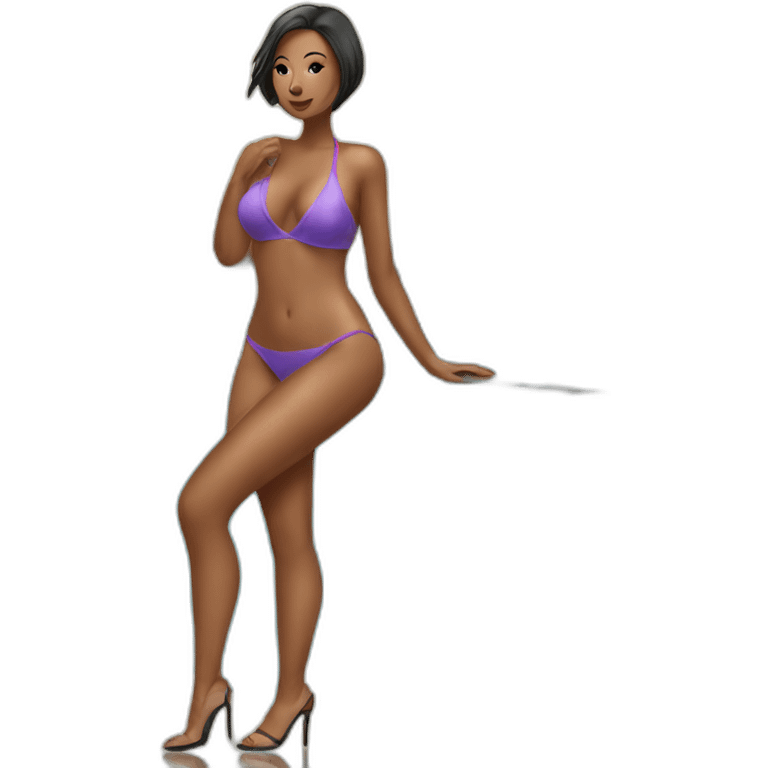 sexy woman on high heels swimming suit emoji