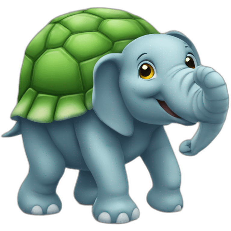 Tortue sur éléphant emoji