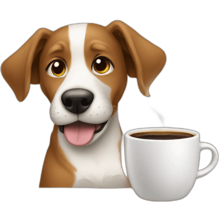 Dog drinking coffee  emoji