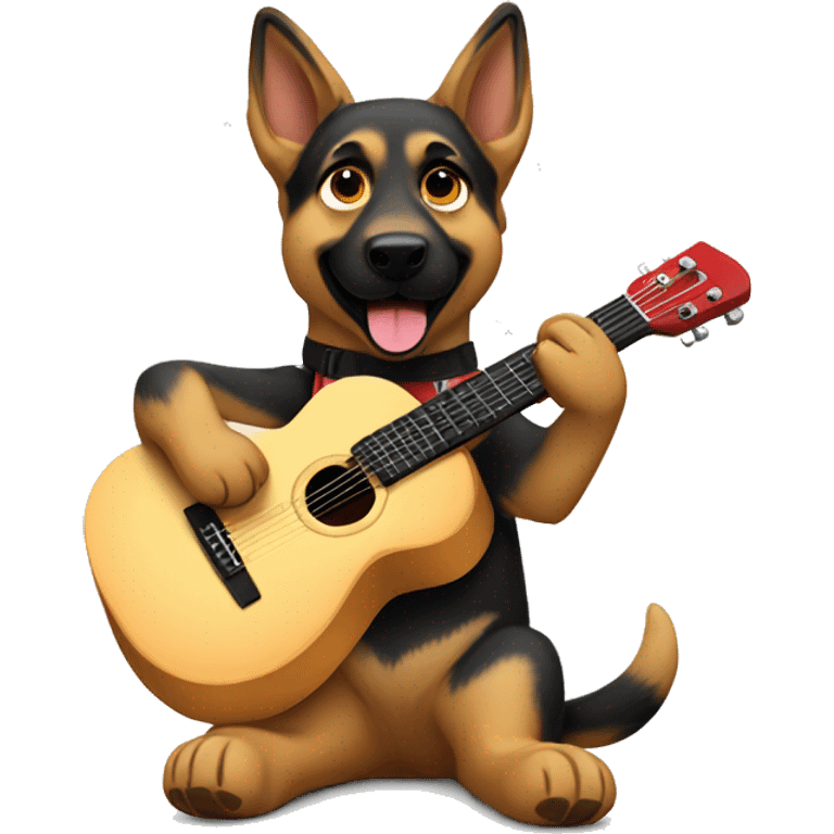 German Shepard playing guitar emoji