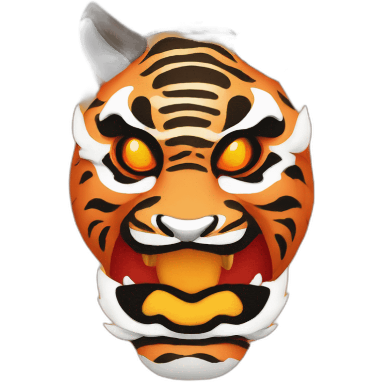 fire tiger Japanese mask emoji