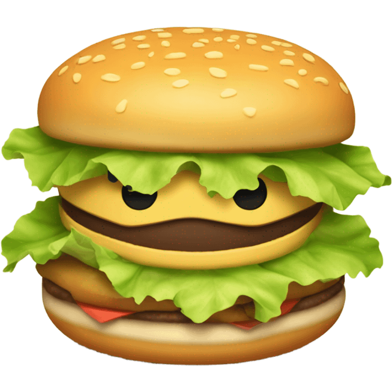 Cute burger emoji with face ... needs to look  emoji