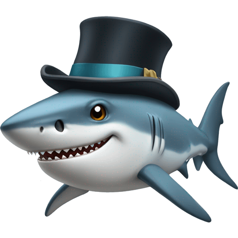 Shark with tophat  emoji