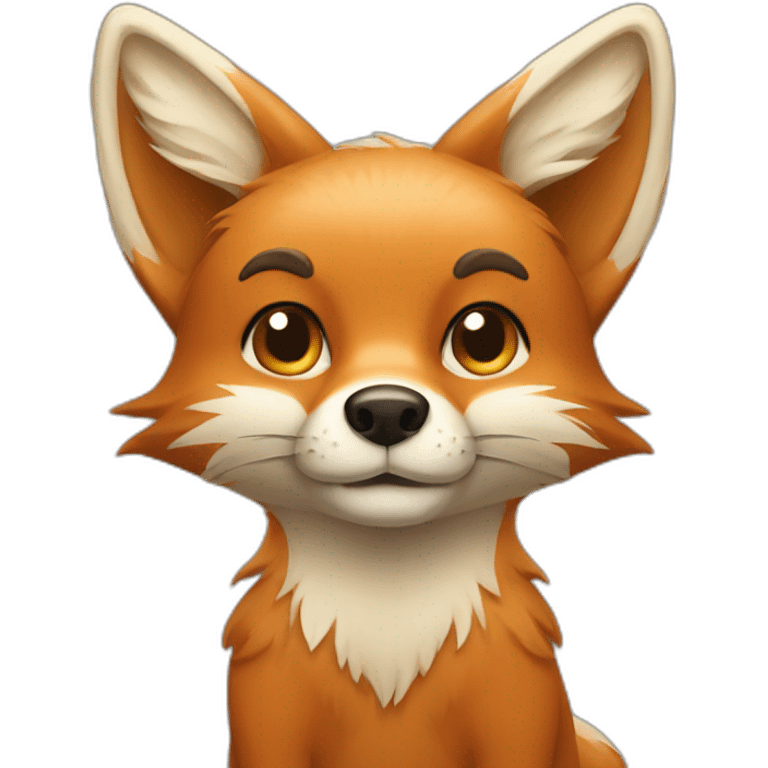 Fox With beige head hair  emoji