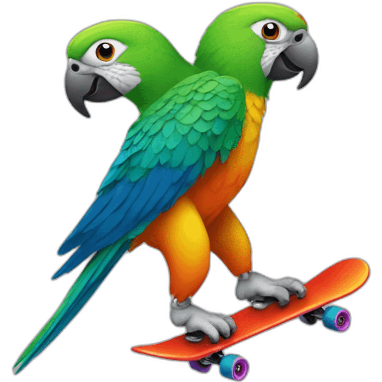 Parrot skating  emoji