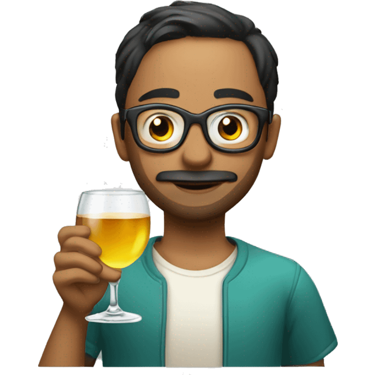 Kiko with a glass emoji