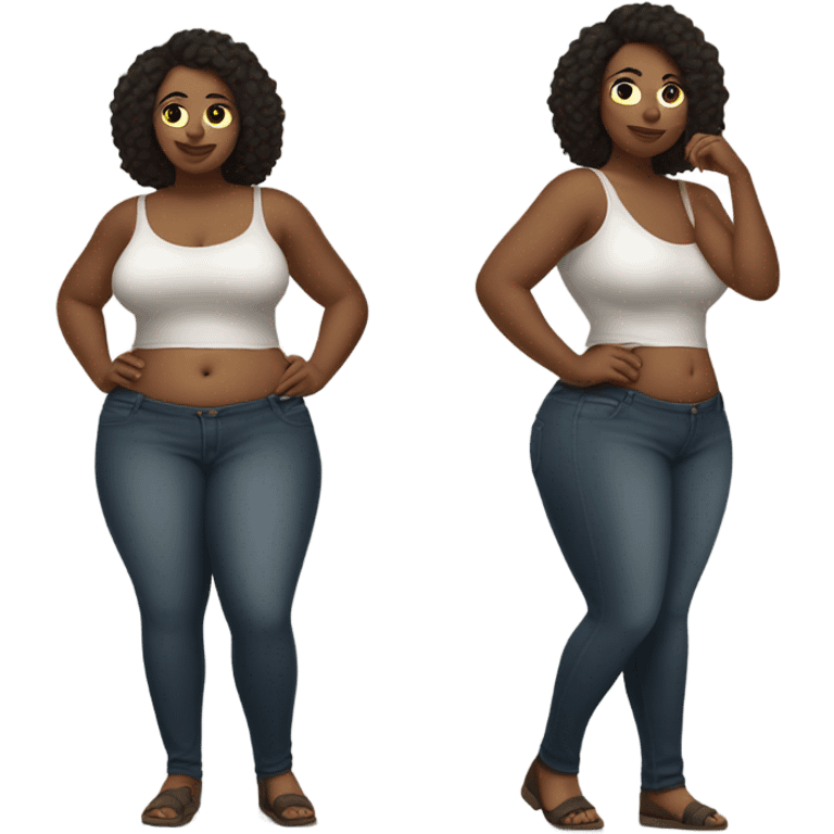 single Slim-Thicc white woman posing (hourglass figure) emoji