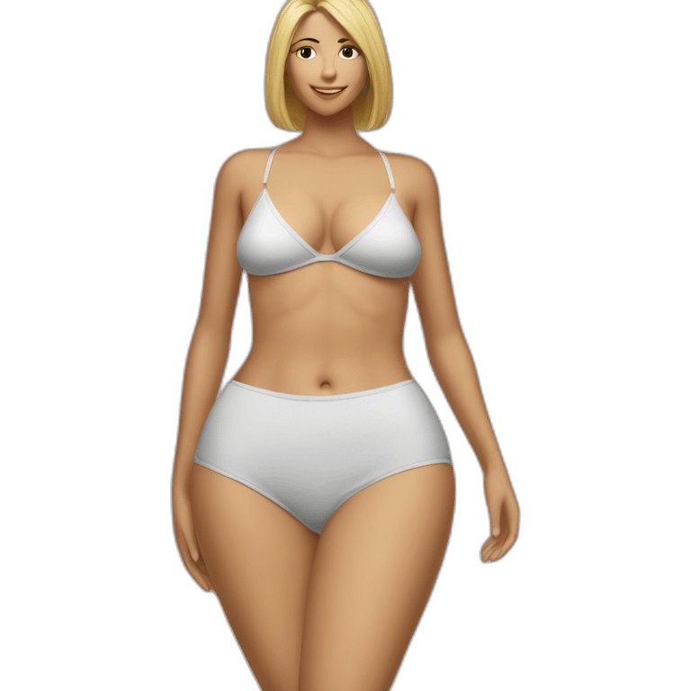 soft -fit Caucasian woman bikini (beach body) bed emoji