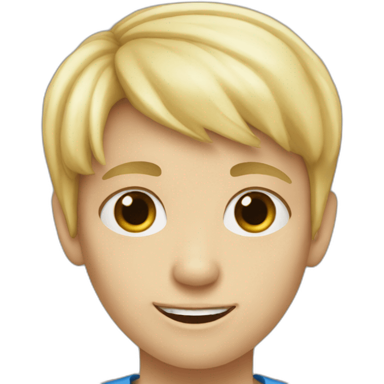 blond 7 yo boy with blue eyes emoji