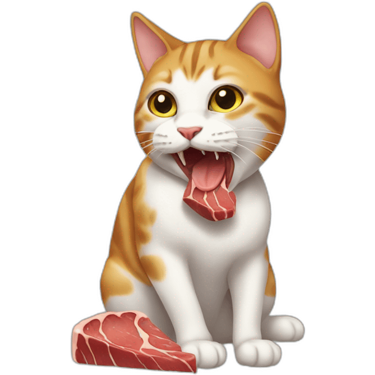 cat-eating-meat emoji