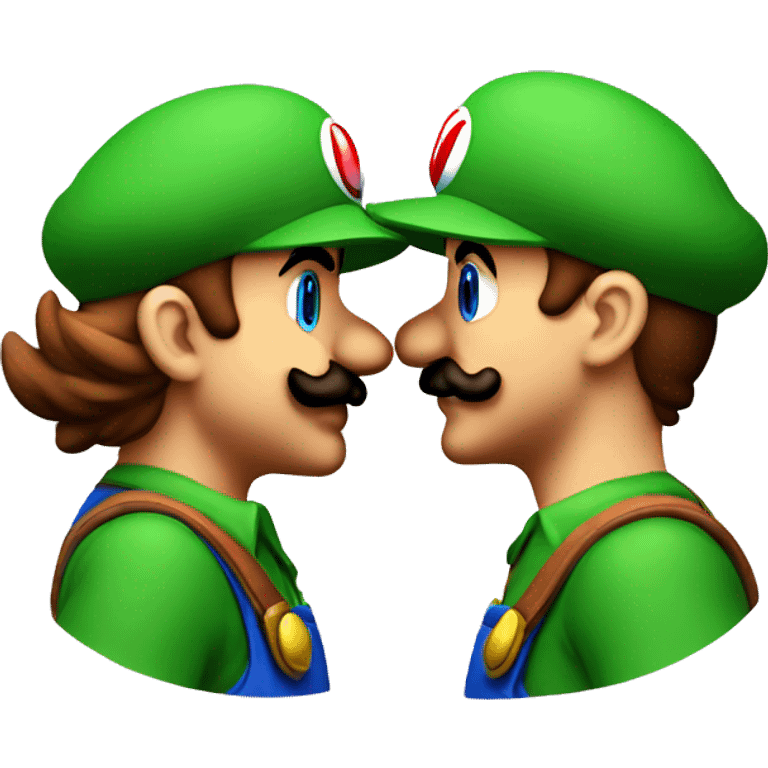 mario and luigi kissing eachother emoji