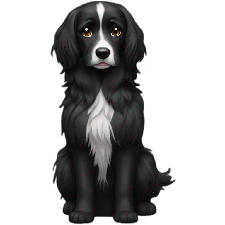 black long hair dog emoji