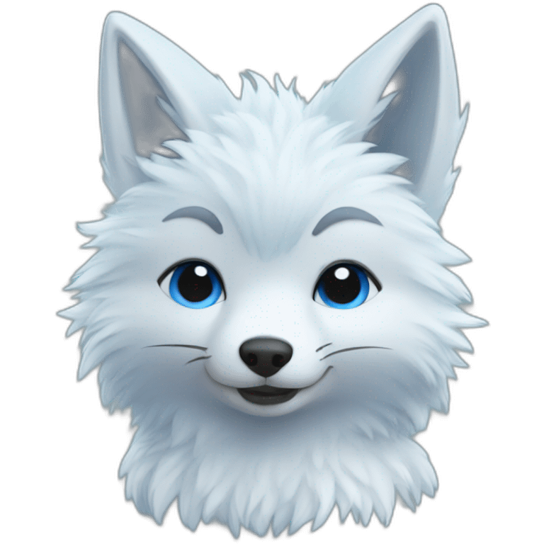 Fluffy blue fox emoji