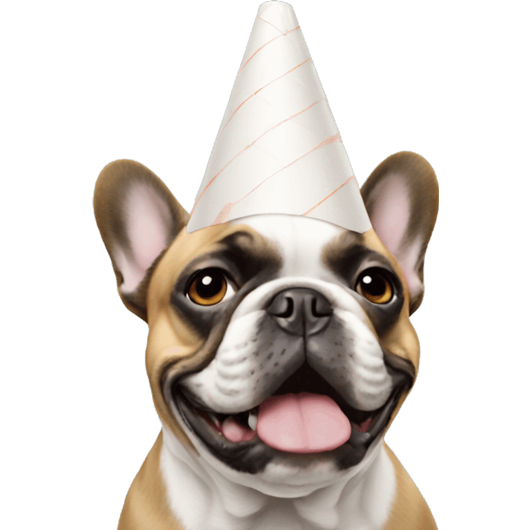 French bulldog with cone on head emoji