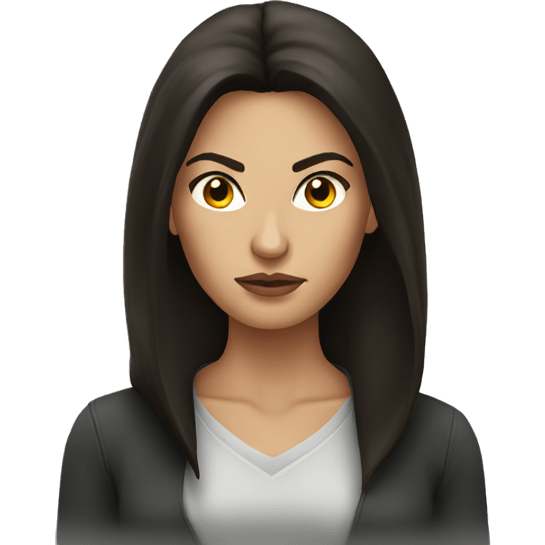 Beautiful woman brunette angry emoji