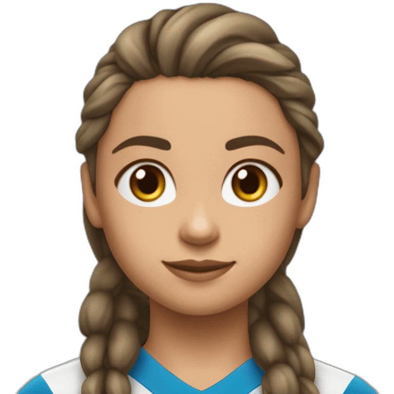 Fille de 10 ans de peau claire jouer au foot avec Ronaldo emoji