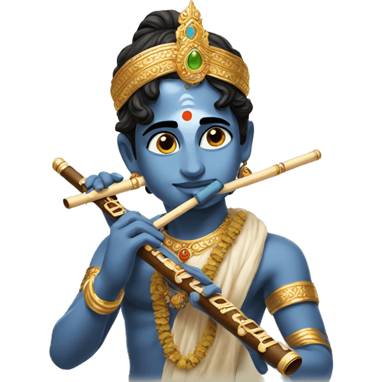 lord krishna playing flute emoji