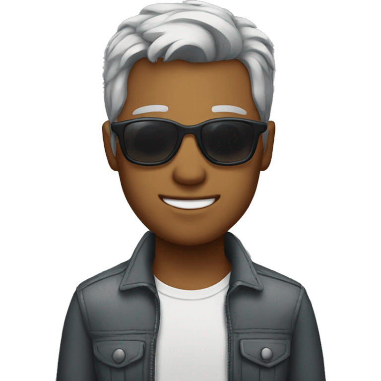 Young man with sunglasses and grey hair emoji