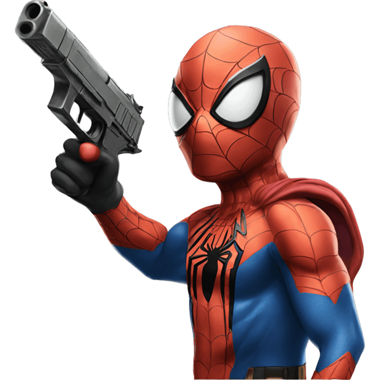 Spider-man with a gun emoji