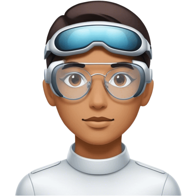 Technology glasses with a futuristic design, sleek and modern, worn by a person to represent innovation and advanced technology emoji