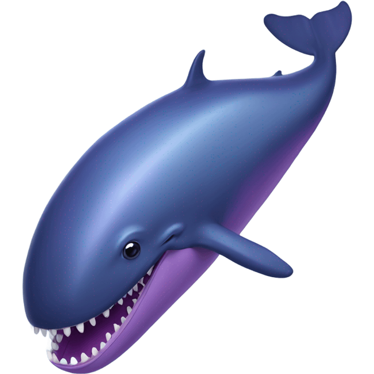 Blue whale purple, open mouth emoji