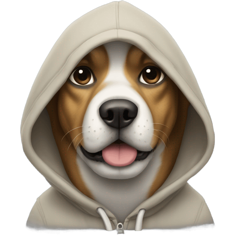 Dog wearing hoodie emoji