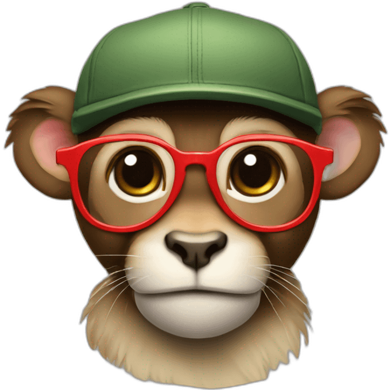 Petit singe avec une casquette et des lunettes  emoji