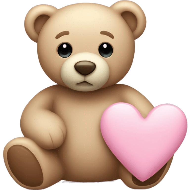 beige teddy bear and a pink pastel heart emoji