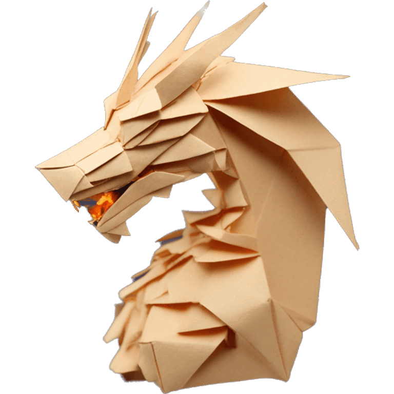 Beige Origami dragon made of newspapers on fire letters on fire burnt paper surrounded by fairy lights swirls covered in dried flowers bokeh floral flowers fire flames emoji