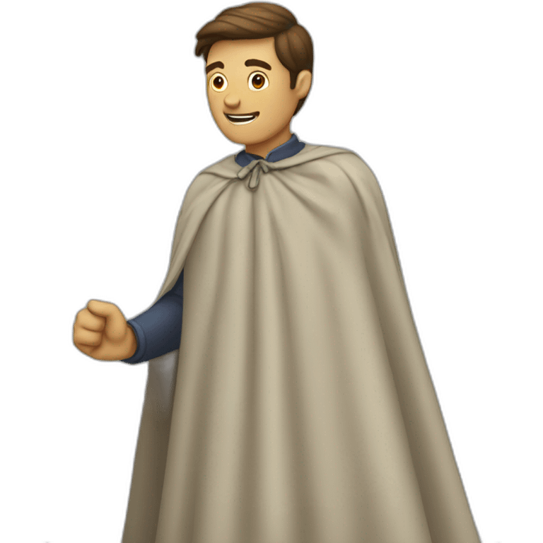 man turning and flicking cape emoji