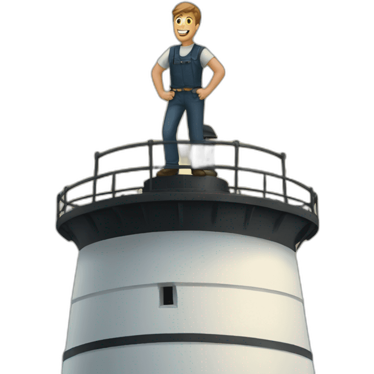 A man standing on a lighthouse emoji