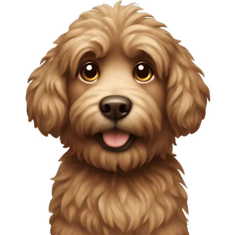 Brown fluffy dog standing  emoji