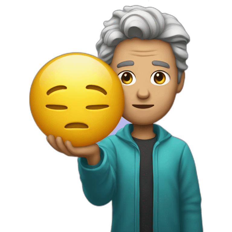 the man who holds Uranus in his hands emoji