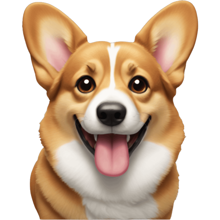 Corgi with its tongue out emoji