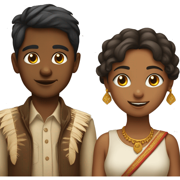 Indian boy and spanish girl emoji